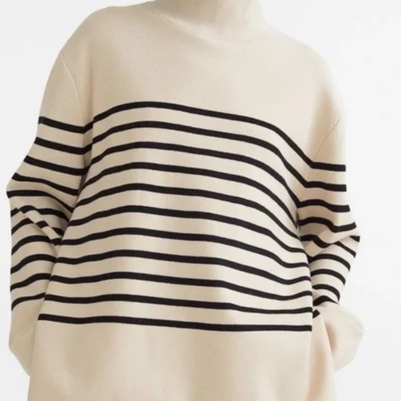 H&M Tops - Women’s H & M stripped mock turtle neck size S